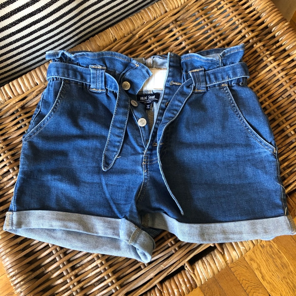 WAX JEAN PAPER BAG DENIM SHORTS 🩵